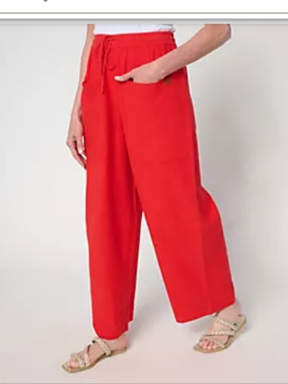 Peace Love World Wide-Leg Pull-On Linen BlendPants